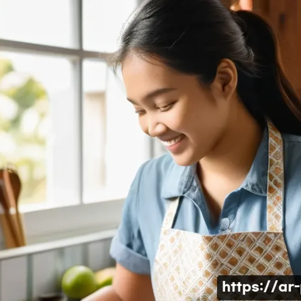 필리핀과 한국의 음식문화 비교 - **Prompt:** A Filipina woman in her early 20s is cheerfully preparing chicken adobo in a modern kitc...